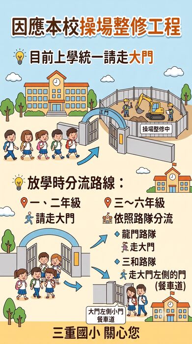 暫時調整放學路隊動線